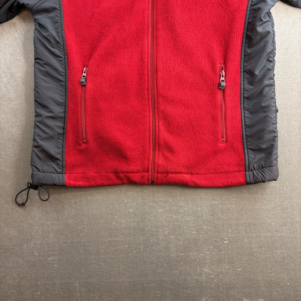 CHAPS Ralph Lauren Men's Full Zip Red Grey Padded Fleece Jacket Y2K Size Large - Picture 10 of 13